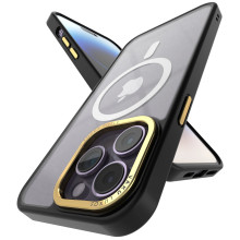 Vaku Luxos ® Apple iPhone 14 / 14 Plus / 14 Pro / 14 Pro Max Translucent MagPro Armor Series Slim Protective Metal Camera Case Back Cover [ Only Back Cover ]