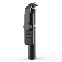 Vaku ® Aluminum Extendable Selfie Stick Tripod with Bluetooth Remote + Fill Light Compatible with iPhone 12/12Pro/ Max/11 Pro/11 -Black