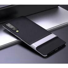 Vaku ® Samsung Galaxy A7 (2018) Royle Case Ultra-thin Dual Metal + inbuilt Stand Soft / Silicon Case