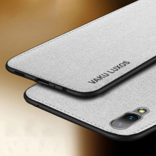 Vaku ® Vivo V11 Pro Luxico Series Hand-Stitched Cotton Textile Ultra Soft-Feel Shock-proof Water-proof Back Cover