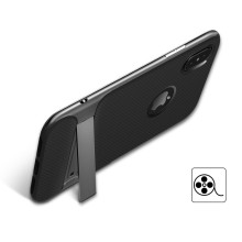 Vaku ® Apple iPhone XS Max Royle Case Ultra-thin Dual Metal + inbuilt Stand Soft / Silicon Case
