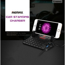 Remax ® Cradle Convenient Anti-Slip Nano Grip Multiple Position with inbuilt Dual Charging Cable Phone Holder / Mount