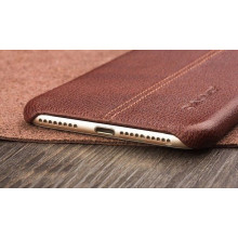 Vaku ® Oppo A37 Lexza Series Double Stitch Leather Shell with Metallic Logo Display Back Cover