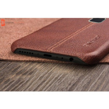 Vaku ® Vivo V7 Plus Lexza Series Double Stitch Leather Shell with Metallic Camera Protection Back Cover