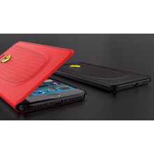 Ferrari ® Apple iPhone 8 Official California T Series Double Stitched Dual-Material PU Leather Flip Cover