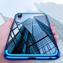 Vaku ® Vivo V11 Pro CAUSEWAY Series Electroplated Shine Bumper Finish Full-View Display + Ultra-thin Transparent Back Cover