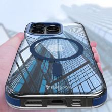 Vaku Luxos ® Apple iPhone 15 Pro Max Vortex Magpro Gel Cushion Slim Fit Shockproof Crystal Clear Camera Metal Ring Certified Mag-Safe Back Cover