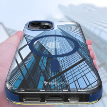 Vaku Luxos ® Apple iPhone 15 Plus Vortex Magpro Gel Cushion Slim Fit Shockproof Crystal Clear Camera Metal Ring Certified Mag-Safe Back Cover