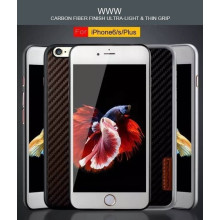 WUW ® Apple iPhone 6 / 6S K22 Carbon Fiber Finish Ultra-Light & Thin Grip Back Cover
