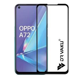 Dr. Vaku ® Oppo A72 Full Edge-to-Edge Ultra-Strong Ultra-Clear Full Screen Tempered Glass- Black