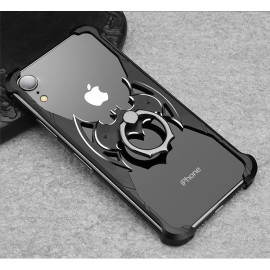 VAKU ® Apple iPhone XR Batman Black Aluminum Metal Back cover with 360 rotating Ring Holder