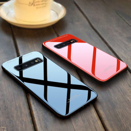 Vaku ® Samsung Galaxy S10 Club Series Ultra-Shine Luxurious Tempered Finish Silicone Frame Thin Back Cover