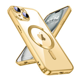 Vaku ® Apple iPhone 15 Luxury Electroplated Magnetic Magsafe Camera Protection TPU Back Cover Case