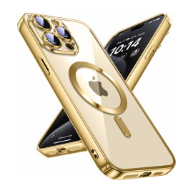 Vaku ® Apple iPhone 15 Pro Max Luxury Electroplated Magnetic Magsafe Camera Protection TPU Back Cover Case