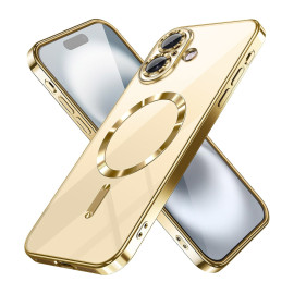 Vaku ® Apple iPhone 16 Luxury Electroplated Magnetic Magsafe Camera Protection TPU Back Cover Case