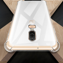 Vaku ® OnePlus 6 PureView Series Anti-Drop 4-Corner 360° Protection Full Transparent TPU Back Cover Transparent