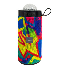 Vaku Luxos ® Groovio 15W Portable Bluetooth Party Speaker Vibrant Multicolor Pattern With LED Disco Light Dome