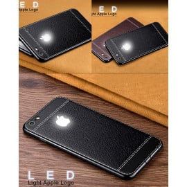 VAKU ® Apple iPhone 6 / 6S Leather Stitched LED Light Illuminated Logo 3D Designer Case Back Cover