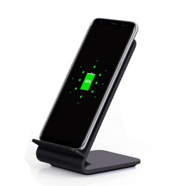 Vaku ® Qi Certified 15W Fast Charge Wireless Charger Stand Universally Compatible with Qi Enabled Smartphones, iPhone 13/13Pro/Pro Max/12/12Pro/12Pro Max-Black