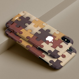 Vaku ® Apple iPhone X / XS 3D Wooden Puzzle Designer Print Back Cover