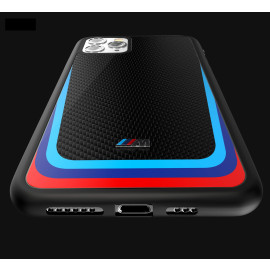 BMW Motorsports ® Apple iPhone 11 Pro M8 Competition Tri- Colour Carbon Fiber Hard Case TPU Back Cover
