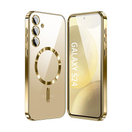 Vaku ® Samsung Galaxy S24 Luxury Electroplated Magnetic Magsafe Camera Protection TPU Back Cover Case