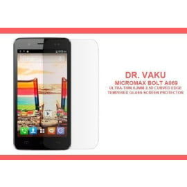 Dr. Vaku ® Micromax Bolt A069 Ultra-thin 0.2mm 2.5D Curved Edge Tempered Glass Screen Protector Transparent
