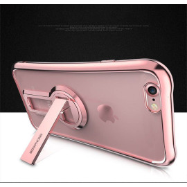 MeePhone ® For Apple iPhone 7 Metal Electroplated Bumper with FullView Transparent Finish + inbuilt Kickstand Back Cover