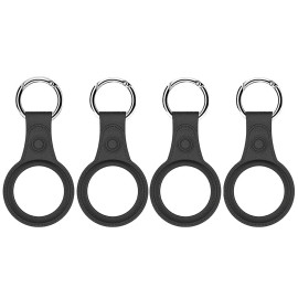 eller santé ® AirTag TPU Leather Case Finder, Anti-Scratch Protective Leather Skin Cover with Keychain -PACK OF 4