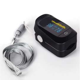 Vaku Luxos ® Pulse Oximeter Fingertip, Multipurpose Digital Monitoring Pulse Meter Rate & SpO2 with LED Digital Display [Battery included] - Black