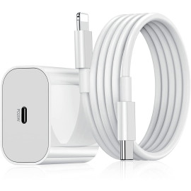 Original 20W iPhone Charger + Type C to Lightning [Apple MFi Certified] Cable Combo | (5X Speed)