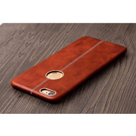 VAKU ® Apple iPhone 6 / 6S Nexza Series Double Stitch Leather Shell with Metallic Logo Display Back Cover