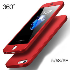 Ooxoo ® Apple iPhone 5 / 5S / SE 360 Full Protection Metallic Finish 3-in-1 Ultra-thin Slim Front Case + Tempered + Back Cover