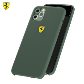 Ferrari ® For Apple iPhone 11 Pro Liquid Silicon Velvet-Touch Silk Finish Shock-Proof Back Cover