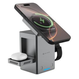 eller santé ® Autopod 3in1 Wireless Charger Qi2 Certified 23W MagSafe Touch To Unfold Charging Stand For iPhone 16/16 Plus/16 Pro/16 Pro Max,15/14/13/12 Series, AirPods 2/3/Pro Series 9/4/SE