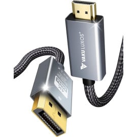 Vaku Luxos ® HOLOLINK 2M Nylon Braided DP(DisplayPort) to HDMI Cable, 4K@60Hz Resolution Compatible with TV, Monitor, Laptop, and Other Compatible Devices