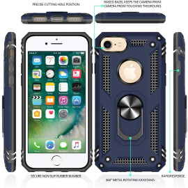 Vaku ® For Apple iPhone 7 Hawk Ring Shock Proof Cover with Inbuilt Kickstand
