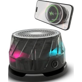 Vaku Luxos® 4-in-1 Magnetic Bluetooth Speaker | 15W Wireless Charger | Vibrant RGB | TWS Stereo Sound | Phone Stand