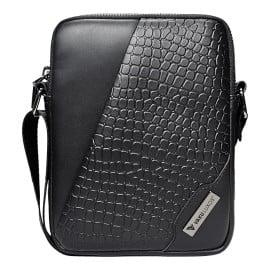 Vaku Luxos® NOIR GATOR Mini Sling Bag for Men & Women Slim Crossbody Office Messenger Shoulder Sling Bag with Adjustable Strap Suitable for College, Outdoor Travels and Business for Daily Use