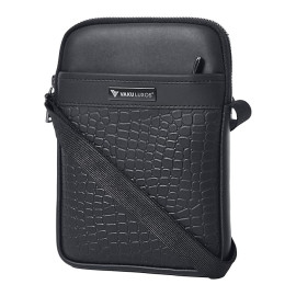 Vaku Luxos® CROC CRAFT Mini Sling Bag for Men & Women Slim Crossbody Office Messenger Shoulder Sling Bag with Adjustable Strap Suitable for College, Outdoor Travels and Business for Daily Use