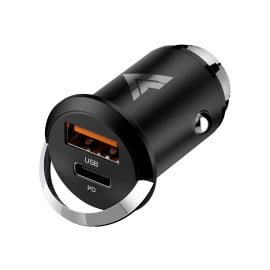 Vaku ® USB C 45W Dual Port Fast USB Car Charger With Power Delivery &Quick Charger 3.0 Compatible with iPhone13/13 Pro/Max/13Mini/iPad Pro 2020,MacBook - Black