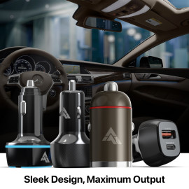 Vaku ® Fast Car Charger with Power Delivery - Quick Charge iPhone, Samsung & All Android Devices