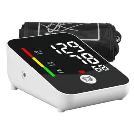 DR VAKU ® Electronic Rechargeable BP Machine Monitor Digital Fully Automatic Upper Arm Blood Pressure Checking Machine with Voice Function Heart Rate Monitoring Advanced Chip One-Touch Operation Cuff Kit