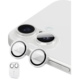 Vaku ® Apple iPhone 16 Metal Camera Lens Protector Anti Scratch HD Clear Case Friendly Tempered Glass Camera Cover