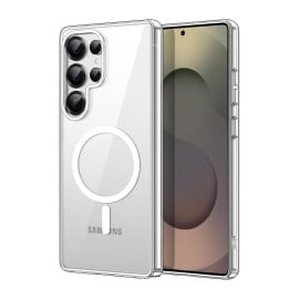 Vaku ® Samsung Galaxy S25 Ultra Glassy MagPro Transparent Hard PC Scratch Resistant Protective Back Cover