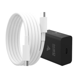 Original 25W Samsung Charger + Type C to Type C Cable Combo | (5X Speed)
