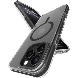 Vaku Luxos ® Apple iPhone 16 Pro Max Vortex Magpro Gel Cushion Slim Fit Shockproof Certified Mag-Safe Crystal Clear Camera Metal Ring Back Cover