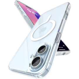 Vaku Luxos ® Apple iPhone 16 Glassy Certified Mag-Safe Clear TPU Shockproof Scratch Resistant, Slim, Thin, Military-Grade Protection Back Cover