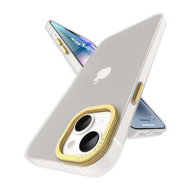 Vaku Luxos ® Apple iPhone 14 San Pedro Frosted TPU Camera Metal Ring Case Back Cover