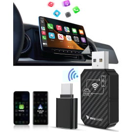 Vaku Luxos® AUTOELITE Wireless CarPlay 7" HD Portable Car Stereo Touchscreen with Wireless Android Auto, Backup Camera, Bluetooth, GPS Navigation, Voice Control, Car Audio Receiver & Music